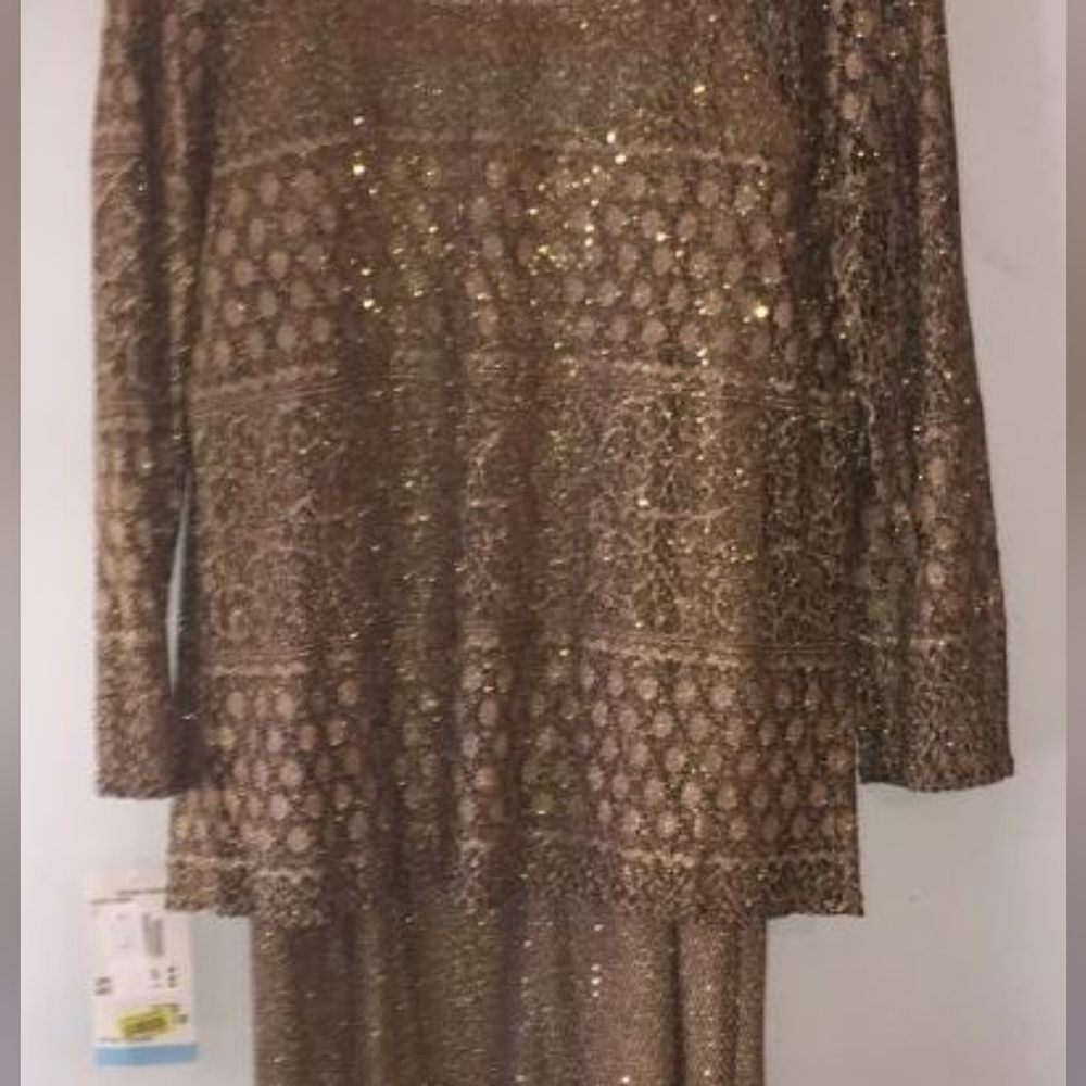 Shimmering Mother of the bride Gown with jacket Onyx Nite by Wendye Chaitin 16 - Picture 14 of 16